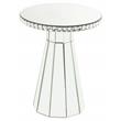 Bowery Hill Round Glass Accent Table with Faux Crystal Inlay