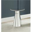 Bowery Hill Round Glass Accent Table with Faux Crystal Inlay