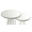 Bowery Hill Round Glass Accent Table with Faux Crystal Inlay