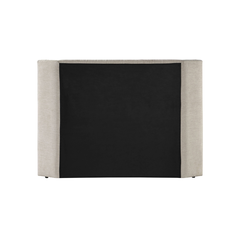 Bowery Hill Queen Bed Full Upholstered in Beige Linen with Wood Frame