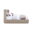 Bowery Hill Queen Bed with Ribbed Textured Headboard in Light Oak Finish
