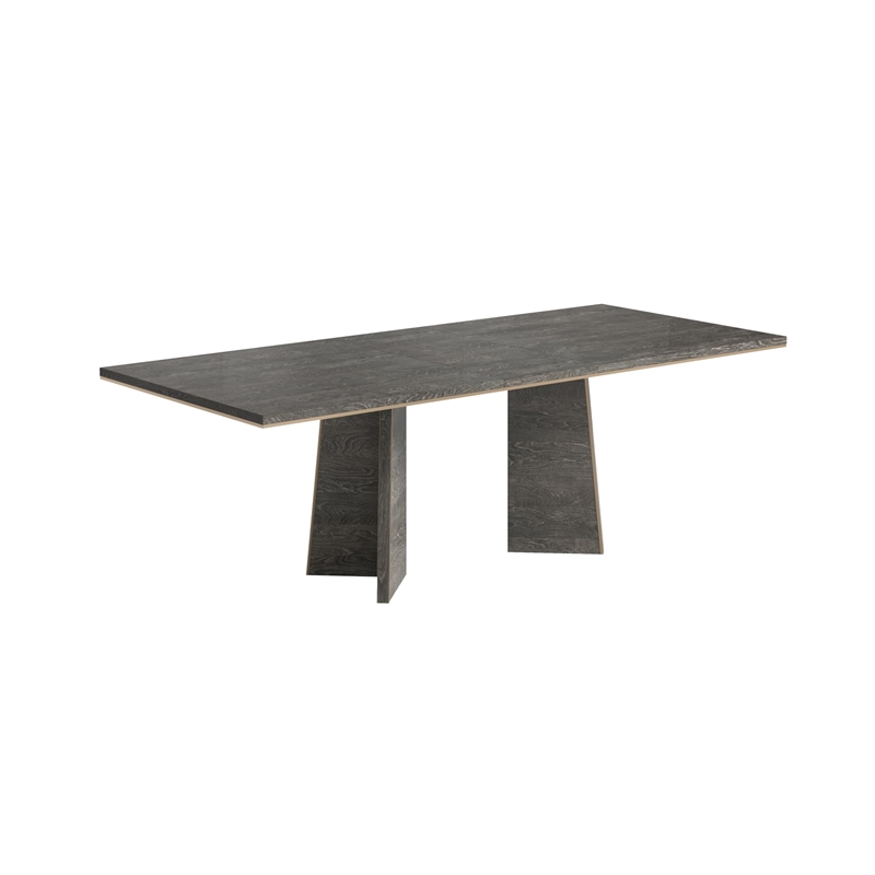 Bowery Hill Rectangular Dining Table with Extension Leaf in Gray Finish