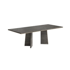 Bowery Hill Rectangular Dining Table with Extension Leaf in Gray Finish