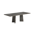 Bowery Hill Rectangular Dining Table with Extension Leaf in Gray Finish