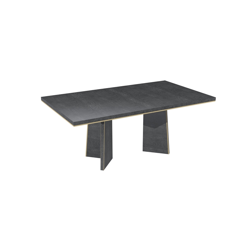 Bowery Hill Rectangular Dining Table with Extension Leaf in Gray Finish