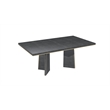 Bowery Hill Rectangular Dining Table with Extension Leaf in Gray Finish
