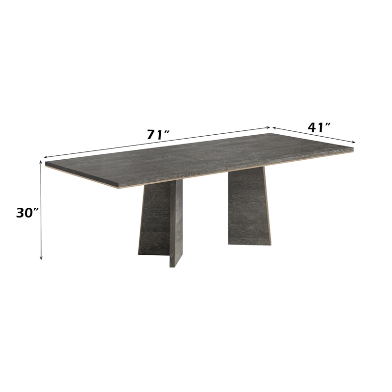 Bowery Hill Rectangular Dining Table with Extension Leaf in Gray Finish
