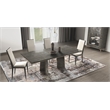 Bowery Hill Rectangular Dining Table with Extension Leaf in Gray Finish