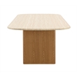 Bowery Hill Dining Table in Natural Finish with Brown Block Leg Base