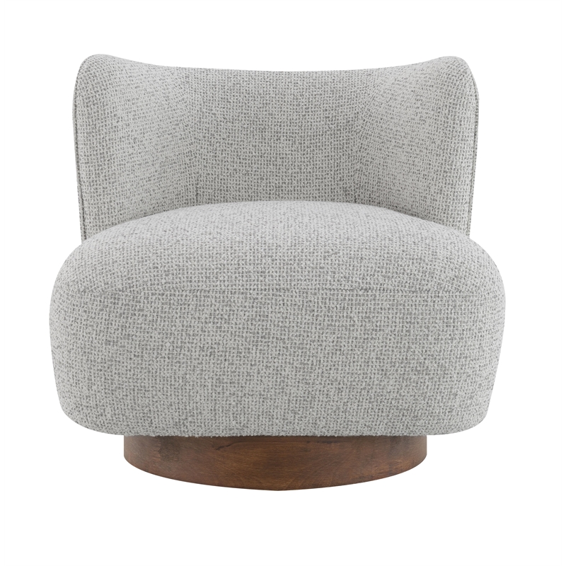 Bowery Hill Accent Chair in Gray Tweed with Wooden Inner Frame