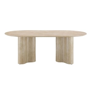 Bowery Hill Dining Table with Double Pedestal in Travertine Pattern