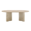 Bowery Hill Dining Table with Double Pedestal in Travertine Pattern