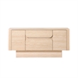 Bowery Hill Travertine Stone Server with Floating Base and Storage