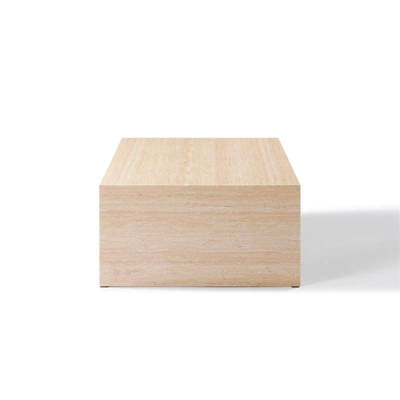 Bowery Hill Coffee Table with Travertine Stone Rectangular Top