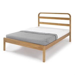 Bowery Hill Full Solid Wood Bed with Low Profile Footboard in Natural