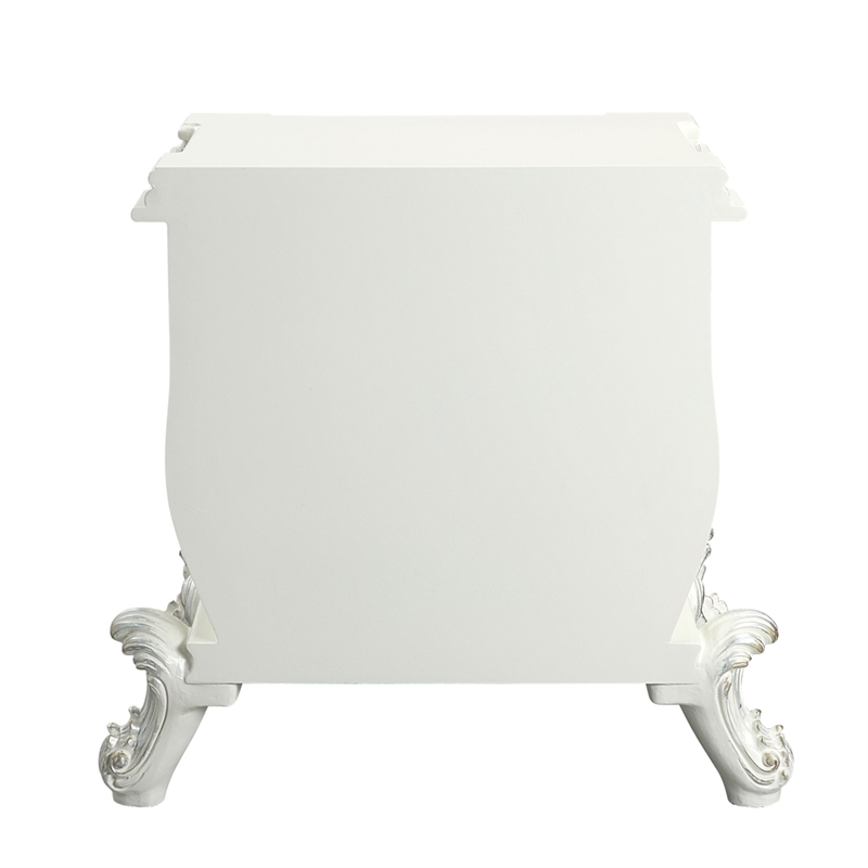 Bowery Hill Antique White Nightstand with Felt-Lined Drawers