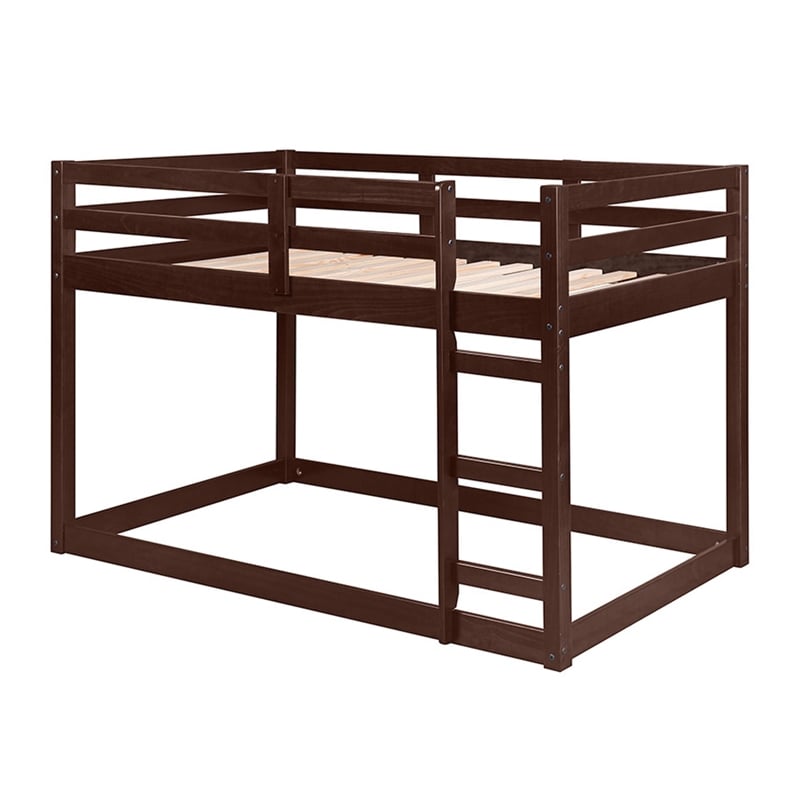 Bowery Hill Twin Loft Bed with Integrated Ladder in Espresso Wood Finish
