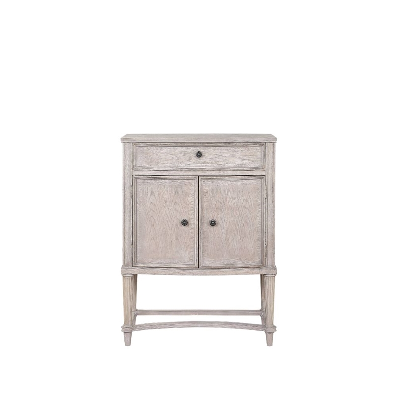 Bowery Hill Wine Cabinet with Tapered Legs in Antique Champagne Finish