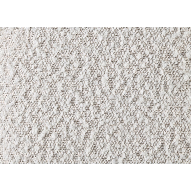Bowery Hill Boucle Fabric Queen Bed in White and Walnut Finish
