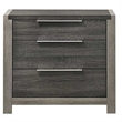 Bowery Hill Transitional 3-Drawer Rubberwood Nightstand in Gray