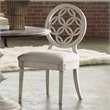Bowery Hill Upholstered Dining Side Chair in Distressed White