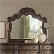 Bowery Hill Scroll-Carved Bedroom Mirror in Walnut Rustic Finish