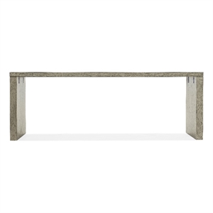 Bowery Hill 84in Home Office Desk in Soft Smoked Gray Oak Finish