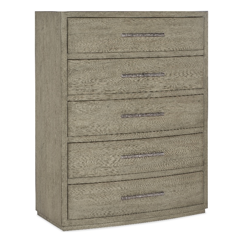 Bowery Hill 5-Drawer Bedroom Chest in Soft Smoked Gray Finish