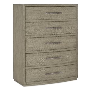Bowery Hill 5-Drawer Bedroom Chest in Soft Smoked Gray Finish