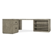 Bowery Hill Home Office Corner Desk with File and Open Cabinet