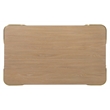 Bowery Hill Rectangle Cocktail Table with Brass Trim in Natural Wood