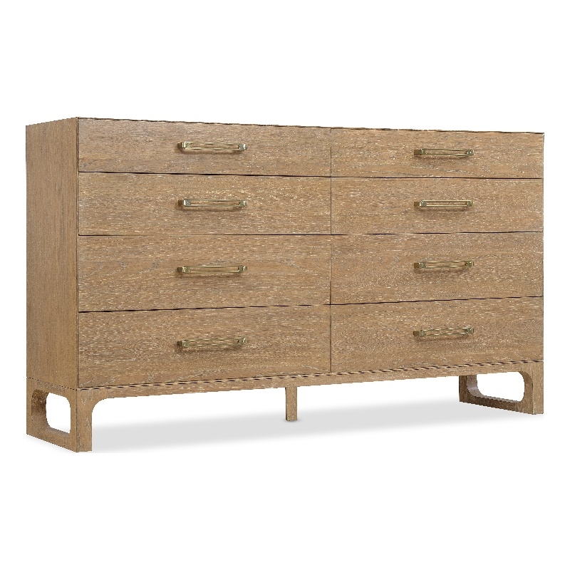 Bowery Hill 8-Drawer Dresser in Natural Wood Desert Oak Finish