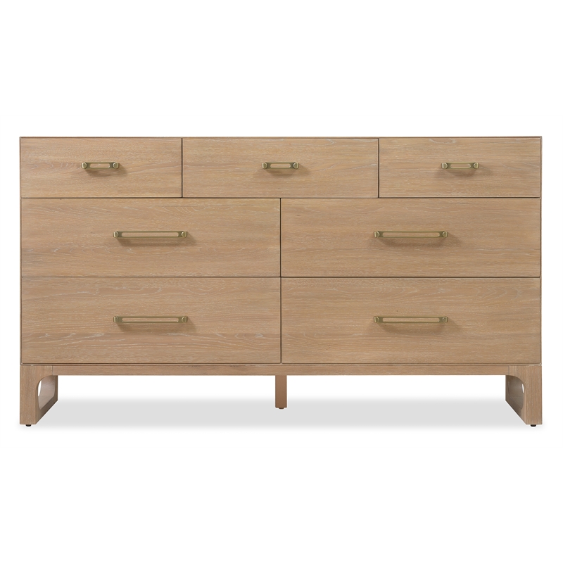Bowery Hill 7-Drawer Dresser in Natural Wood Desert Oak Finish