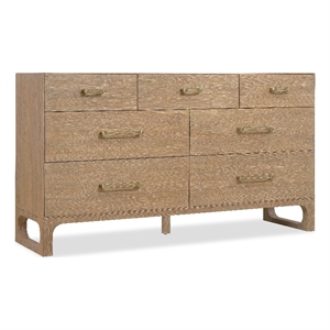 Bowery Hill 7-Drawer Dresser in Natural Wood Desert Oak Finish