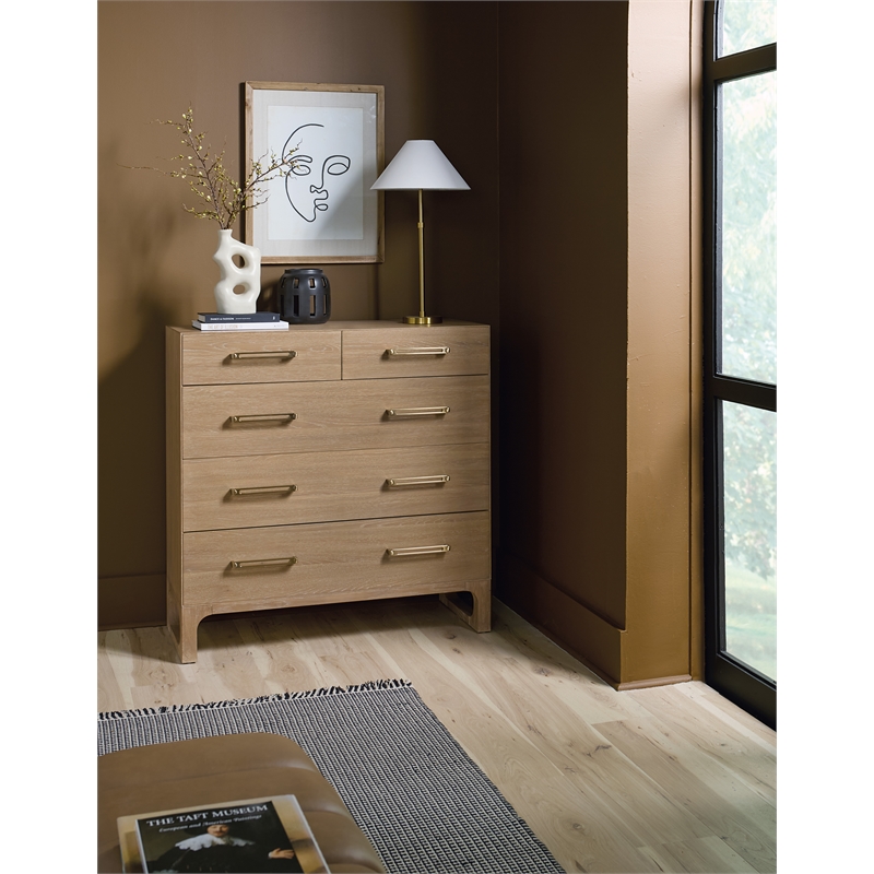 Bowery Hill 5-Drawer Dresser in Natural Wood Desert Oak Finish