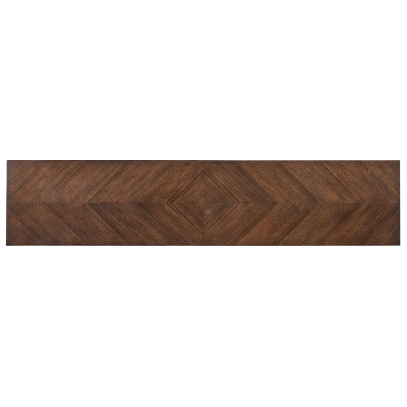 Bowery Hill Narrow Console with Concave Legs in Dark Brown Wood