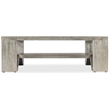 Bowery Hill Square Cocktail Table with Glass Top in Silver Leaf