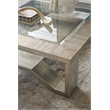 Bowery Hill Square Cocktail Table with Glass Top in Silver Leaf