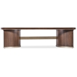 Bowery Hill Rectangle Cocktail Table with Glass Insert in Dark Brown