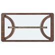 Bowery Hill Rectangle Cocktail Table with Glass Insert in Dark Brown