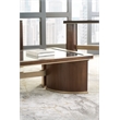 Bowery Hill Rectangle Cocktail Table with Glass Insert in Dark Brown