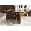 Bowery Hill Rectangle Cocktail Table with Glass Insert in Dark Brown