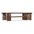 Bowery Hill Rectangle Cocktail Table with Glass Insert in Dark Brown