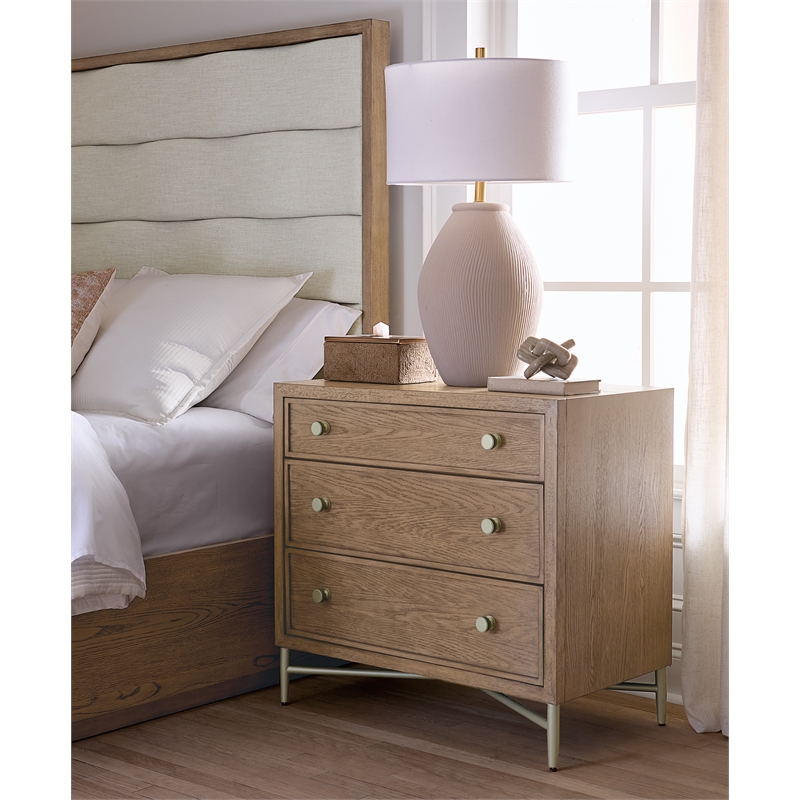 Bowery Hill California King Bed with Wave Headboard in Beige