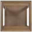Bowery Hill Rectangle End Table with Glass and Cane in Medium Brown