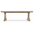 Bowery Hill Rectangle Cocktail Table with Marble Top in Natural Wood