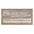 Bowery Hill Rectangle Cocktail Table with Marble Top in Natural Wood