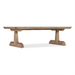 Bowery Hill Rectangle Cocktail Table with Marble Top in Natural Wood