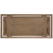 Bowery Hill Rectangle Cocktail Table with Glass and Cane in Brown