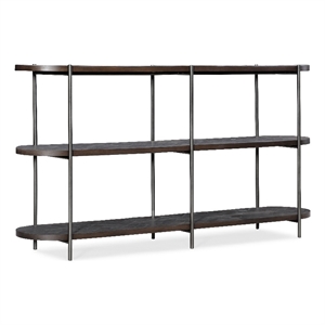 Bowery Hill Wood Crate Metal Console Table in Rustic Brown Finish